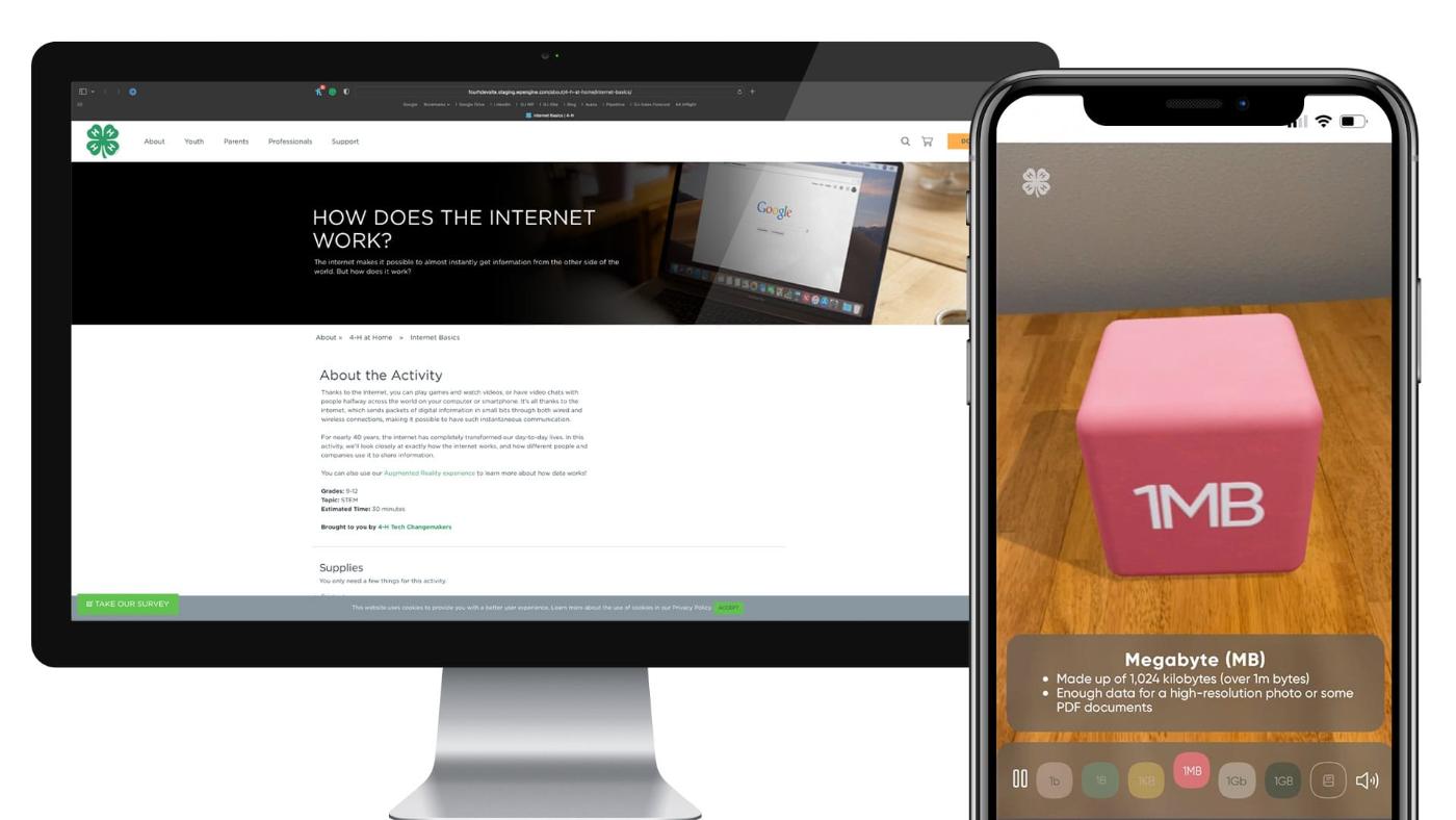 4-H Internet Basics page with the AR experience