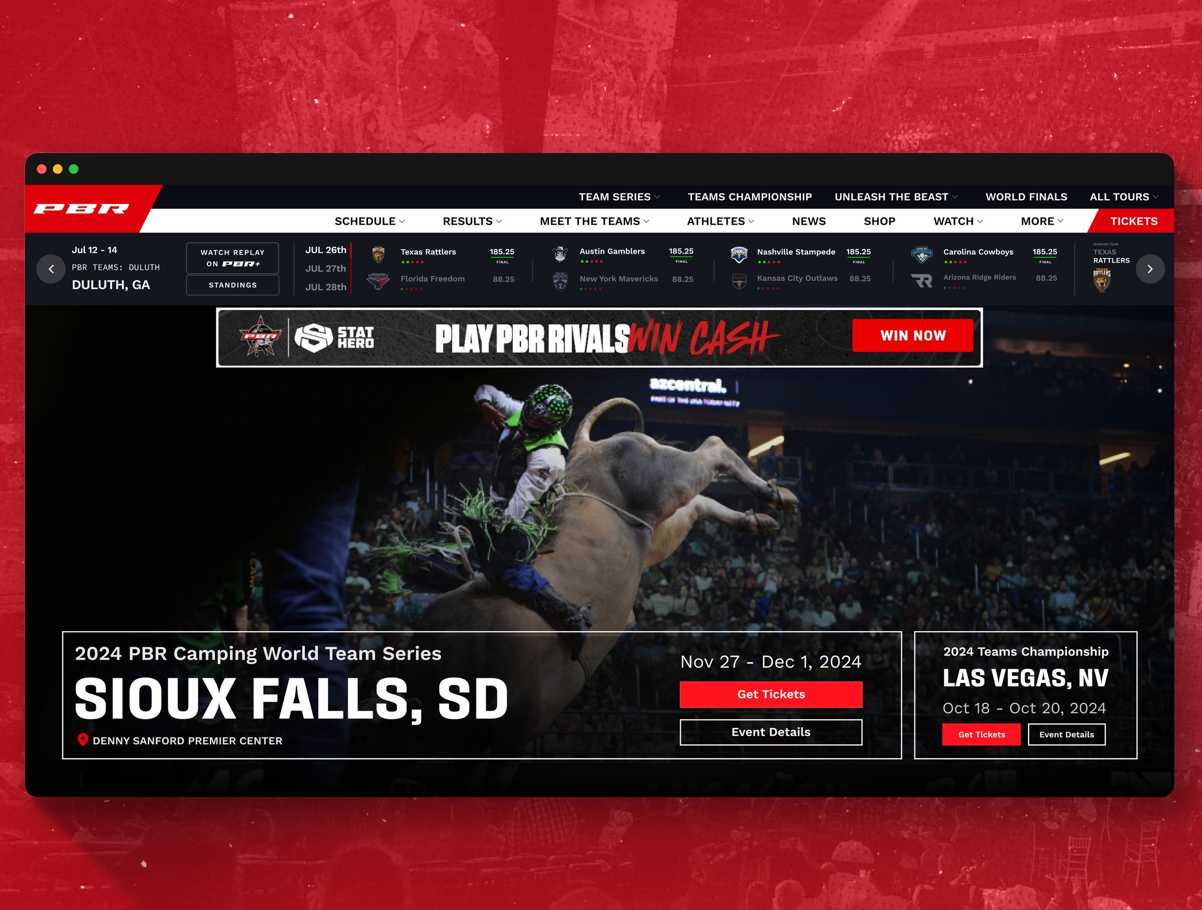 PBR.com homepage redesign