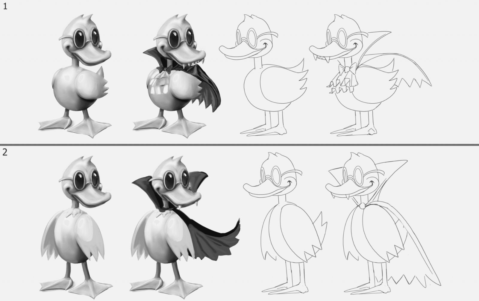 Count Quackula turnaround sketches