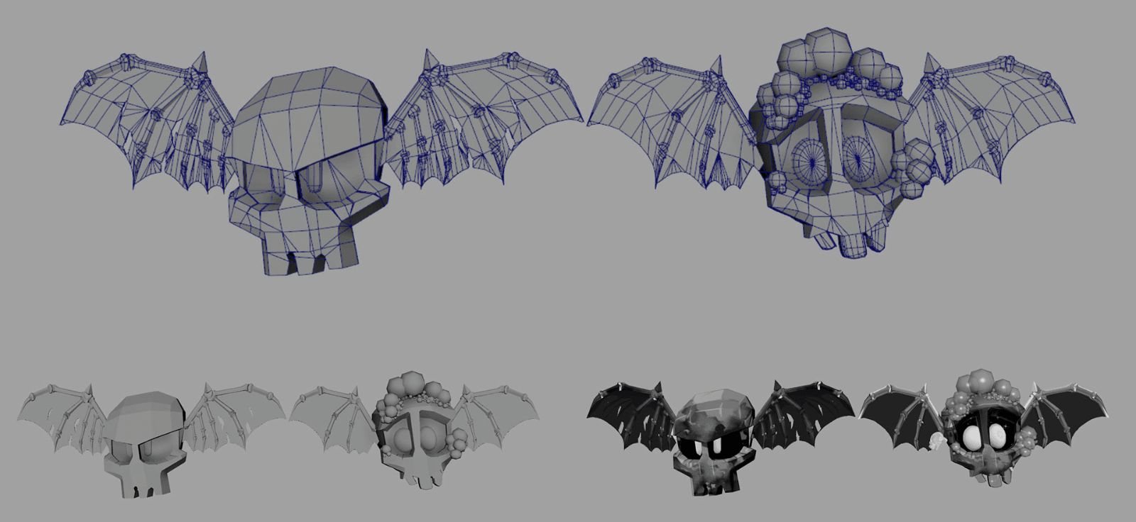 3D wireframe models of the creeps