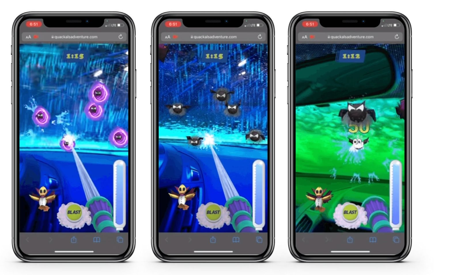 Gameplay screens