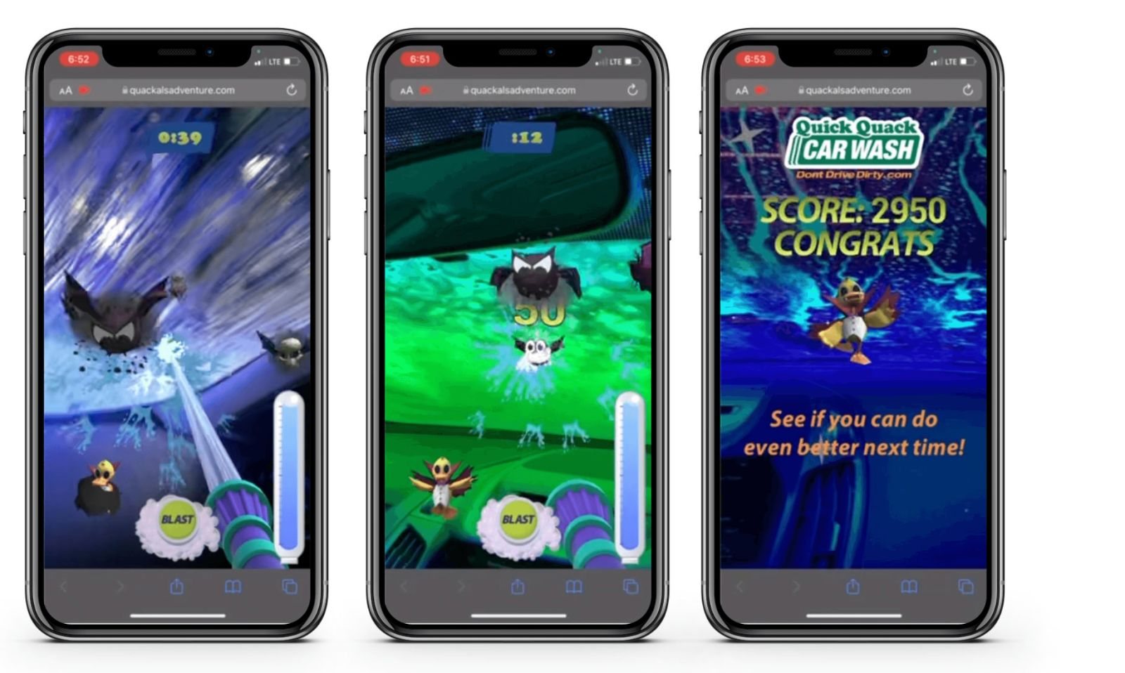 Score and results screens